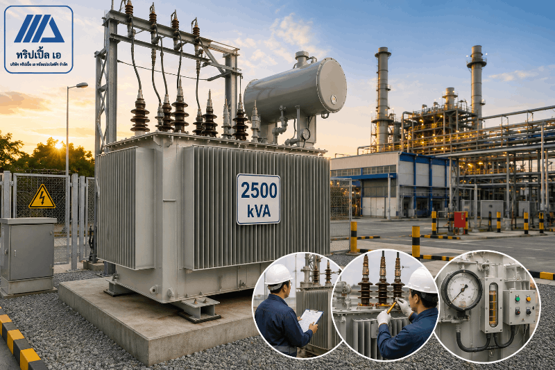 จำหน่ายและติดตั้งหม้อแปลงไฟฟ้าแรงสูง 2500 kVA สำหรับอุตสาหกรรมหนัก